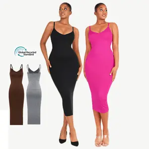 Best Selling New Arrival Outdoor Shapewear seamless Sleeveless shapewear dress Women'S Dresses built-in shapewear maxi dress