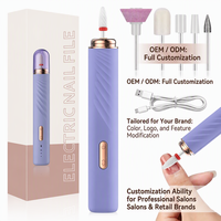 Kit de lime à ongles électrique sans fil OEM, portable et rechargeable, pour gel et acrylique, usage professionnel et domestique