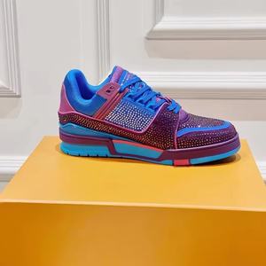 แฟชั่นหรูหราผู้หญิงผู้ชายย้อนยุคลำลองรองเท้าผ้าใบกีฬาสบายระบายอากาศได้ดีกันลื่นหนังแท้ตาข่ายรองเท้าสเก็ตบอร์ดผู้ชาย - Product Image 4