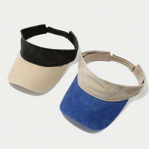 Casquettes de sport d'été vintage en coton délavé, visière bicolore sans calotte, chapeau de soleil - Product Image 4