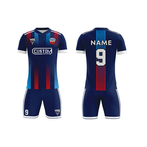 Camisetas <span class=keywords><strong>de</strong></span> Fútbol <span class=keywords><strong>de</strong></span> Manga Corta Unisex <span class=keywords><strong>de</strong></span> Buena Calidad en <span class=keywords><strong>Azul</strong></span>, Naranja y Blanco, 100% Poliéster, Personalizadas, al por Mayor, <span class=keywords><strong>de</strong></span> Secado Rápido y Antibacterianas para Jóvenes - Product Image 2