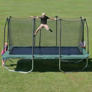 <span class=keywords><strong>Trampoline</strong></span> d'extérieur OEM avec filet <span class=keywords><strong>de</strong></span> protection, rebond élevé, cadre en acier allié PVC polypropylène pour la cour - Product Image 4