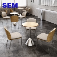 Ensemble table et chaises en contreplaqué marin pour salon de thé moderne et boissons froides, style coréen, pour café et restaurant de repas légers