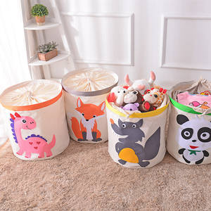 Caja de almacenamiento de tela Oxford de gran capacidad con tapa, barril de almacenamiento de juguetes lavable, organizador de cofre de juguetes para bebés, <span class=keywords><strong>cesta</strong></span> de ropa sucia - Product Image 4