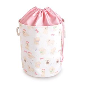 <span class=keywords><strong>Panier</strong></span> à linge en toile imprimé chiot mignon avec cordon de serrage <span class=keywords><strong>rose</strong></span> et poignées, grand bac de rangement pour chambre d'enfant et organisation des jouets pour chiens - Product Image 1