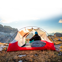 Tente compacte 3-4 personnes 210T à treillis à trois points, légère et imperméable pour la randonnée solo, le camping en plein air, le trekking et la randonnée à sac à dos