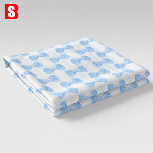 Tissu en voile de coton personnalisé Bessi avec motif de nœuds et rubans bleus imprimé numériquement 100% coton pour robes et chemisiers - Product Image 6