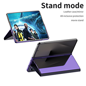 Funda de Lujo con Espejo Inteligente para <span class=keywords><strong>Samsung</strong></span> <span class=keywords><strong>Galaxy</strong></span> Z Fold 3 4 5 6 7 S24 S25 S26 Ultra, Antigolpes, de Cuero, con Soporte - Product Image 2