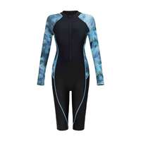 Maillot de bain une pièce à manches longues pour le surf, style boxer, style conservateur, en polyamide et élasthanne
