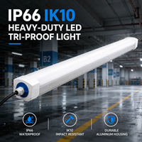 Lumière LED Tri-Proof Robuste 1200mm 40W IP66 IK10 Résistante aux Chocs avec Boîtier en Aluminium pour Environnements Industriels