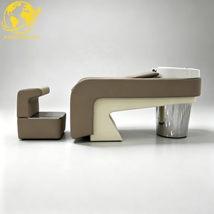 Sillón <span class=keywords><strong>de</strong></span> Peluquería Coreano Moderno con Circulación <span class=keywords><strong>de</strong></span> Agua, Spa Capilar, Luz LED, Reposapiés Ajustable, Estructura <span class=keywords><strong>de</strong></span> Acero Inoxidable y PU - Product Image 3