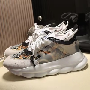Chaussures de créateur de luxe décontractées pour hommes et femmes, style sport et marche, avec chaîne Versace, baskets tendance de haute qualité - Product Image 3