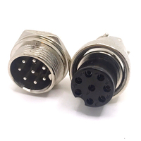 Conector circular de receptáculo hembra y macho GX16 para conector de montaje en chasis, Conector de montaje en chasis, enchufe circular