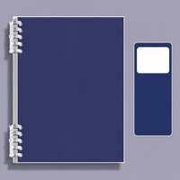 Carnet à spirales A4 relié à la colle froide, journal bleu foncé, pages vierges, couverture personnalisée, usage scolaire et de bureau