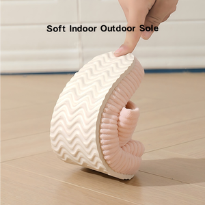 Pantuflas de Pana con Lazo para <span class=keywords><strong>Mujer</strong></span>, Espuma Viscoelástica, Suela Gruesa Antideslizante, Pantuflas de Invierno para el Hogar - Product Image 4