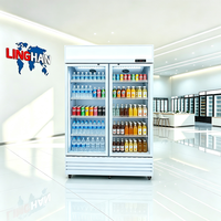 Enfriador de Botellas de Cerveza Vertical Comercial de Gran Capacidad, Enfriador de Aire, Control de Temperatura Mecánico, Estantes Ajustables LED, Acero Inoxidable