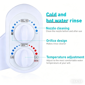 Accesorio de bidé de doble control de ABS de alta calidad con boquillas retráctiles, mezcla de agua fría y caliente, instalación DIY para inodoros estándar - Product Image 2