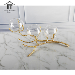 Tiempo solo tallo lámparas jarrón para flores florero de vidrio soplado decorativo cobre Dubai florero - Product Image 3