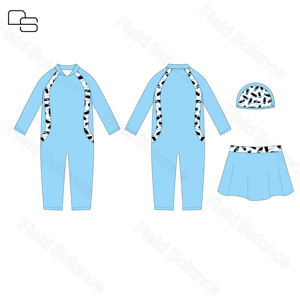 Custom Bescheiden Kids Badpakken Milieuvriendelijke Kids Badmode Islamitische Badkleding Voor Kinderen Badpak Meisjes Moslim Badkleding - Product Image 6