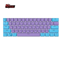 Royal Kludge RK RK61 oem keyboard komputer retro seperti mesin tik, custom hitam dan merah, set keycap double shot oem pbt