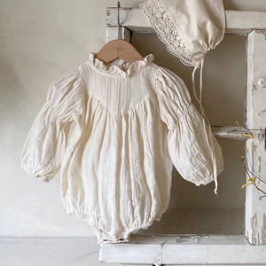 Ropa para Madre e Hija, Colección Primavera-Otoño 22, Vestido con Cuello Alto para Niñas, Vestido con Mangas Abullonadas, Pelele para Bebés - Product Image 4