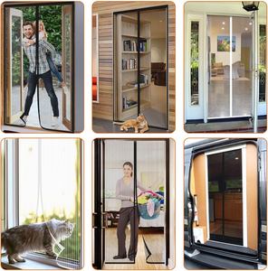 <span class=keywords><strong>Mosquitera</strong></span> Magnética de Diseño Moderno y Fácil Instalación, Cortina de Poliéster con Pantalla Protectora para Puerta - Product Image 4