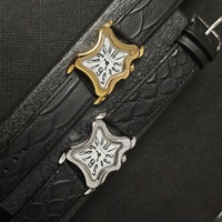 Nouvelle montre-bracelet de créateur vintage, forme irrégulière, effet or fondu, luxe Dali Paris, étanche, bracelet en cuir véritable, unisexe