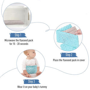 Ceinture d'emmaillotage pour bébé avec chaleur apaisante, soulagement des douleurs d'estomac pour les nouveau-nés et les tout-petits, enveloppes chauffantes pour le ventre en graines de lin - Product Image 3