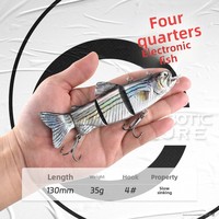 130mm 42g leurre de poisson auto-nageant robotique électrique avec appât à hélice et lumière LED clignotante leurre de pêche rechargeable