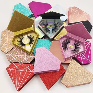 Wholesale Price High Quality Shiny Colorful Diamond Lash Boxes Eyelash Vendor Customized Boxes Lashbox Packaging