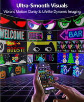 USB 5V Devil's Eye Car LED Pixel Panel Light Programmable Animation Scrolling Matrix for Cars & Trucks New Condition