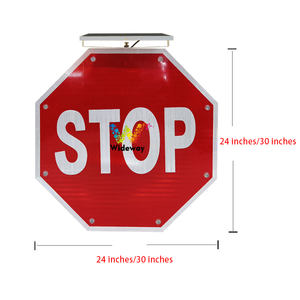 Wideway Designs Señales de parada intermitentes LED solares de aluminio para exteriores para intersecciones de tráfico cruzado - Product Image 3