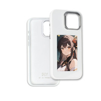 Casing Ponsel Suny 3.7 inci NFC Smart LED E Ink Screen untuk iPhone 16 15 Pro Max Anti Benturan dengan Layar DIY