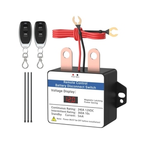 Interruttore Relè Wireless 240A 12V DC per <span class=keywords><strong>Auto</strong></span> <span class=keywords><strong>con</strong></span> <span class=keywords><strong>Telecomando</strong></span>, Interruttore di Disconnessione Batteria Potenziato <span class=keywords><strong>con</strong></span> Display LED - Product Image 1