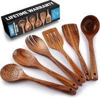 Ensemble de 15 cuillères en bois pour la cuisine, ustensiles en bois de teck pour la cuisine, ustensiles de cuisine en bois antiadhésifs, ensembles de cuillères en bois