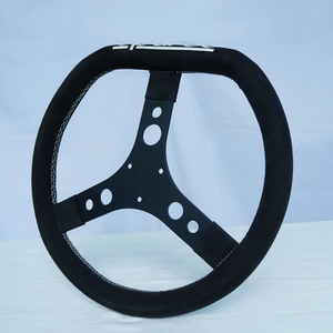 Volante de Carreras de 350 mm con Logotipo Personalizado Gratuito, Volante de Juego de Carreras de Aleación de Aluminio de Tres Radios con Cuero de Microfibra - Product Image 1