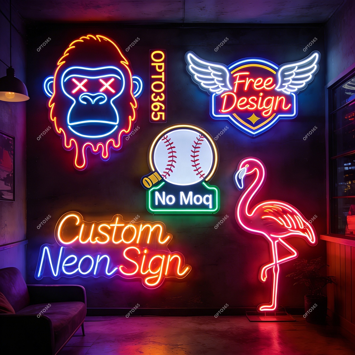 Custom Waterproof Plastic LED Neon Light Sign with IP33 Rating Colorful Options Dimmable Electric Board · image 5