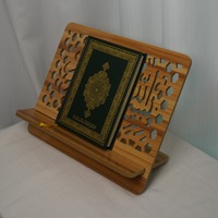 Support de Coran en bois directement de l'usine, calligraphie arabe, support de livre sculpté creux, fournitures de récitation religieuse