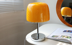 Mini lampe de table led E27 en verre, forme <span class=keywords><strong>champignon</strong></span>, design nordique, veilleuse pour la décoration intérieure, Orange <span class=keywords><strong>et</strong></span> blanche - Product Image 3