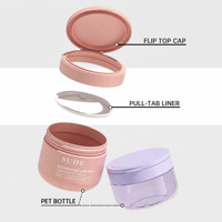 Botol Masker Wajah Bulat PET Custom 350ml dengan Cetak Sablon untuk Kosmetik, Bedak Tabur, Lipstik, Perawatan Kulit, Krim Mata, dan Lotion