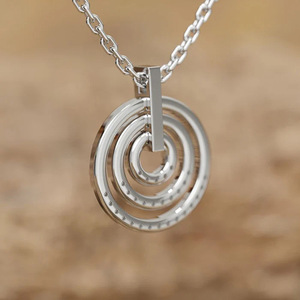 Collana con ciondolo rotondo da donna, design classico, accessorio da collo per l'uso quotidiano - Product Image 6