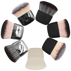 Pinceaux de maquillage vegan souples rectangulaires pour marque privée, pinceau individuel pour fond de teint, pinceau Kabuki pour le corps, pinceau de mélange pour le corps - Product Image 1
