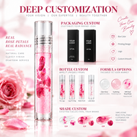 Gloss à lèvres RTS 5ml à la vraie rose, effet nacré, brillance intense, hydratant, 3 styles, faible MOQ 3 pièces, vente en gros, logo personnalisé