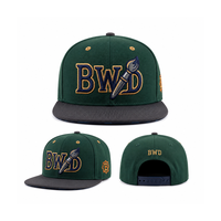 Gorra Deportiva de 6 Paneles con Visera Plana Ajustable, Logotipo Bordado Personalizado, Gorras Transpirables Vintage de Dos Tonos con Cierre a Presión