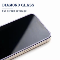 Film en Verre Trempé Diamant Lumineux Brillant qui Brille dans l'Obscurité, Protecteur d'Écran pour iPhone 16 11 15 14 13 12 Pro Max 17 Air