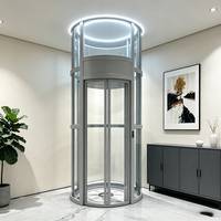 Ascenseur Rond de Luxe pour Villa et Maison avec Cabine en Verre Trempé et Design Moderne, Certifié CE - Direct Usine