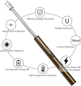 Meilleure vente Briquet rechargeable 360 USB coupe-vent au design moderne pour allumer des bougies pour le camping Barbecue Réchauds à gaz Cuisson - Product Image 3
