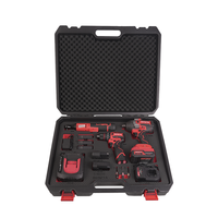 Ensemble d'outils électriques sans fil au lithium-ion 3-en-1 de 18 pièces, clé à cliquet 40 Nm, perceuse 60 Nm, clé à chocs 850 Nm, kit combiné