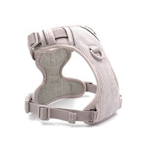 Produk terlaris untuk 2025 bantalan lembut Harness hewan peliharaan anjing Harness dapat disesuaikan desainer mewah abu-abu korduroi pelatihan Harness anjing - Product Image 2