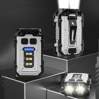 Senter Saku LED Super Terang Multifungsi Magnetik COB LED EDC Mini Gantungan Kunci Dapat Diisi Ulang